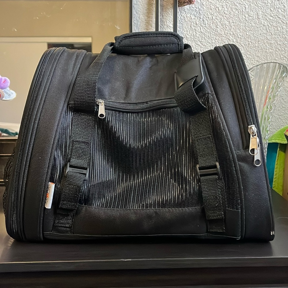 Dog Cat Small pet travel carrier case Black EUC by ASPCA 15 x 12 x 8
